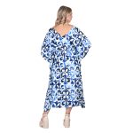 Platinum Καφτάνι - Φόρεμα Μπλε Γυναικείο Μακρύ Με Ντεκολτέ & Boho Σχέδια All Day Free Size - 42310-D - Image 3