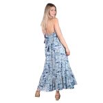 Platinum Φόρεμα Μπλε Με Εμπριμέ Boho Σχέδια Γυναικείο Μακρύ Εξώπλατο All Day Free Size - 42313-D - Image 2