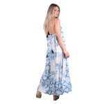 Platinum Φόρεμα Γαλάζιο Με Εμπριμέ Floral Γυναικείο Μακρύ Εξώπλατο All Day Free Size - 42313-KV - Image 2