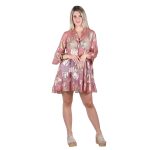 Platinum Πουκαμίσα - Καφτάνι Ροζ Αντικ Γυναικεία Klos Εβαζέ Με Χρυσά Σχέδια All Day Free Size - 423132 - Image 4