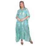 Platinum Καφτάνι - Τουνίκ Aqua Γυναικείο Maxi Με Χρυσά Σχέδια All Day Free Size - 423134-VE