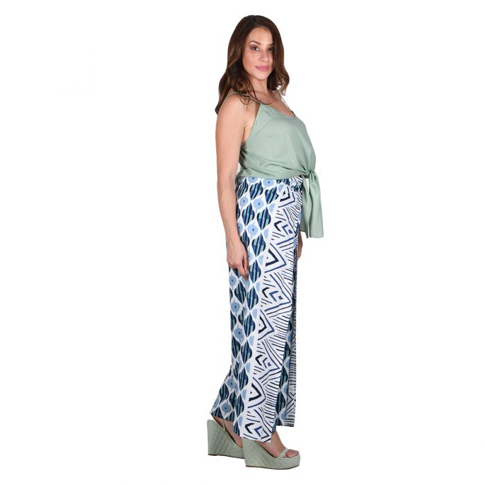 Platinum Παντελόνα Καμπούκι Γυναικεία Με Πετρολ Με Γαλάζιο All Day Free Size - 423152 - Image 4