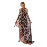 Platinum Παρεό - Μαντήλι Μαύρο Με Μπεζ Σχέδια Γυναικείο Free Size - 423159