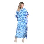 Platinum Καφτάνι Γαλάζιο Με Animal Print Γυναικείο Μακρύ Με Ντεκολτέ All Day Free Size - 42323-G - Image 4