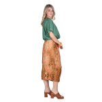 Platinum Φούστα Πορτοκαλί Με Εμπιμέ Γυναικεία Midi Boho All Day Free Size - 42397 - Image 2