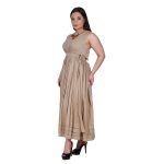 Platinum Φόρεμα Μπεζ Γυναικείο Καλοκαιρινό Μidi Εξώπλατο Ρομαντικό All Day - SAR-62205-BZ - Image 2