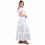 Platinum Tουνίκ - Κιμονό Λευκή Γυναικεία Maxi Με Βολάν & Δεσίματα All Day Free - 62307-W - Image 2