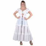 Platinum Tουνίκ - Κιμονό Λευκή Γυναικεία Maxi Με Βολάν & Δεσίματα All Day Free - 62307-W