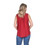 Platinum Πουκάμισο Κόκκινο Red Wine Γυναικείο Αμάνικο Ασύμμετρο All Day - 6658-RW - Image 3