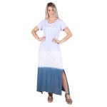 Platinum Φόρεμα Γαλάζιο Με Μπλε Γυναικείο Μακρύ Κοντομάνικο Batik All Day - 72051-W