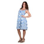 Platinum Φόρεμα Γαλάζιο Γυναικείο Με Boho Σχέδια Κοντό Tιραντέ Eξώπλατο Free Size - B-42311-1 - Image 2
