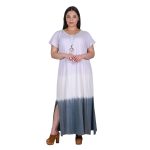 Platinum Φόρεμα Μπλε Γυναικείο Μακρύ Κοντομάνικο Batik All Day - MO-72051-B