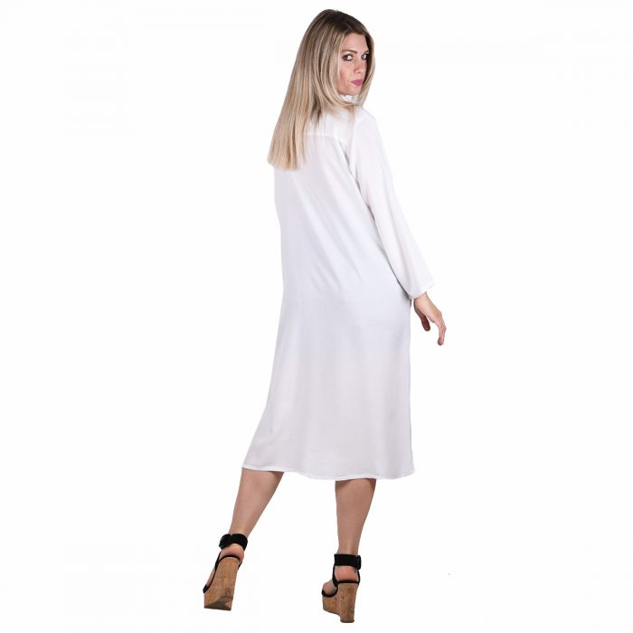 Platinum Πουκαμίσα - Κιμονό Λευκή Γυναικεία Αρχαιοελληνική Με Κουμπιά All Day Free Size - 12352-WT - Image 3