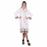 Platinum Πουκαμίσα Λευκή Γυναικεία Μακριά Με Αρχαιοελληνικά Σχέδια All Day Free Size - NA-12363 - Image 4