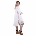 Platinum Πουκαμίσα Λευκή Γυναικεία Μακριά Με Αρχαιοελληνικά Σχέδια All Day Free Size - NA-12363 - Image 2