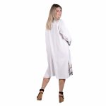 Platinum Πουκαμίσα Λευκή Γυναικεία Μακριά Με Αρχαιοελληνικά Σχέδια All Day Free Size - NA-12363 - Image 3