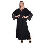 Platinum Φόρεμα Μαύρο Γυναικείο Μακρύ Με Ντεκολτέ Ασύμμετρα Μανίκια All Day - NA-22305-XB - Image 3