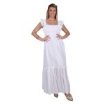 Platinum Φόρεμα Λευκό Γυναικείο Αμάνικο Maxi Εξώπλατο Με Σούρα All Day Free Size - SAR-62204-W
