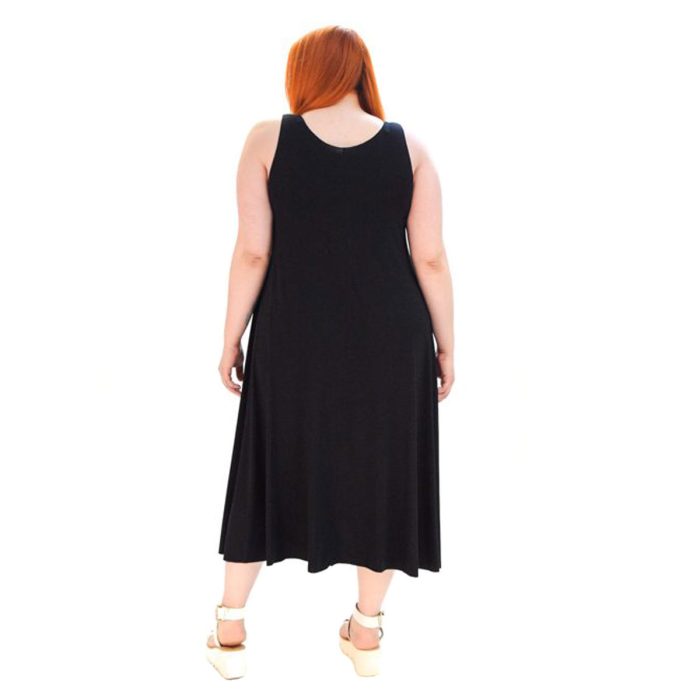 Fairyland Φόρεμα Μαύρο Γυναικείο Μidi Aμάνικο Umbrella Καθημερινό - FM-942021-BC - Image 3