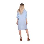 Platinum Πουκαμίσα Γαλάζια Γυναικεία Μακριά Λινή Με Κουμπιά All Day - 107-LB - Image 3