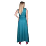 Platinum Φόρεμα Πετρόλ Γυναικείο Αμάνικο Αέρινο Με Σκίσιμο All Day Free Size - 12295-PE - Image 4