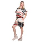 Platinum Σορτς Εκρου Γυναικείο Με Πολύχρωμα Αρχαιοελληνικό Σχέδια Free Size - 12302 - Image 4