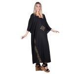 Platinum Φόρεμα Μαύρο Με Χρυσό Γυναικείο Μακρύ Αρχαιοελληνικό Εβαζέ All Day Free Size - 12345 - Image 2