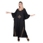 Platinum Φόρεμα Μαύρο Με Χρυσό Γυναικείο Μακρύ Αρχαιοελληνικό Εβαζέ All Day Free Size - 12345