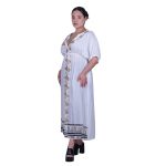 Platinum Καφτάνι - Κιμονό Λευκό Γυναικείο Κοντομάνικο Μακρύ Αρχαιοελληνικό All Day Free Size - 12356 - Image 3