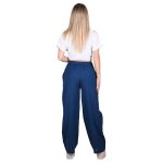 Platinum Παντελόνα Μπλε Γυναικεία Καλοκαιρινή Casual Φαρδιά Με Λάστιχο - 17101 - Image 3