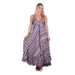 Platinum Φόρεμα Ροζ - Μωβ Γυναικείο Ampir Εξώπλατο Bohemian Με Λαχούρια Free Size - 20192-PK