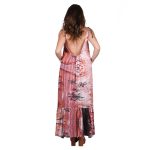Platinum Φόρεμα Kοραλί Με Πολύχρωμα Print Γυναικείο Καλοκαιρινό Maxi Εξώπλατο All Day - 22148 - Image 3