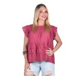 Platinum Μπλούζα Φούξια Γυναικεία Αμάνικη Ampir Κιπούρ Free Size - 22291-F