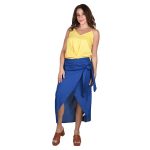 Platinum Φούστα Μπλε Ρουά Γυναικεία Midi Στενή Γραμμή Με Σκίσιμο All Day - 22306-BL