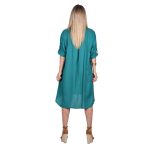 Platinum Πουκαμίσα Πετρόλ Γυναικεία Μακριά Ασύμμετρη Τρουακάρ All Day - 22341-PR - Image 3