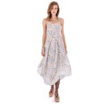 Platinum Φόρεμα Γκρι Παλ Γυναικείο Μidi Τιραντέ Ασύμμετρο Free Size - 32321-8K