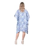 Platinum Καφτάνι Μπλε Γυναικείο Με Boho Σχέδια Summer Κοντό All Day Free Size - 42307-E - Image 2