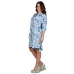 Platinum Καφτάνι - Πουκαμίσα Μπλε Γυναικείο Midi Boho Print Με Γιακά Και Κουμπιά Free Size - 42301-4D - Image 2