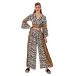 Platinum Παντελόνα Γκρι Με Animal Print Γυναικεία Μεταξωτή All Day Free Size - 423107