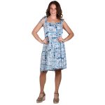 Platinum Φόρεμα Γαλάζιο Γυναικείο Με Floral Σχέδια Κοντό Tιραντέ Eξώπλατο Free Size - 42311-C