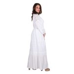 Platinum Φόρεμα - Κιμονό Λευκό Γυναικείο Maxi Με Κιπούρ Δαντέλα & Κουμπιά All Day - SAR-62002-W - Image 3