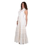 Platinum Φόρεμα Eκρού Γυναικείο Μακρύ Ρομαντικό Vintage Αέρινο Free Size - 62005-EK
