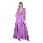 Platinum Φόρεμα Μώβ Γυναικείο Μaxi Εξώπλατο Ρομαντικό Vintage All Day Free Size - SAR-62202-PER