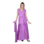 Platinum Φόρεμα Μώβ Γυναικείο Μaxi Εξώπλατο Ρομαντικό Vintage All Day Free Size - SAR-62202-PER - Image 2