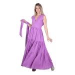 Platinum Φόρεμα Μώβ Γυναικείο Μaxi Εξώπλατο Ρομαντικό Vintage All Day Free Size - SAR-62202-PER - Image 5