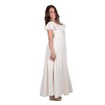 Platinum Φόρεμα Εκρού Γυναικείο Μaxi Εξώπλατο Μεσάτο ''Ρομαντικό'' Free Size - 62305-BZ - Image 4