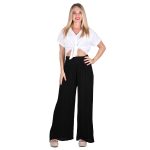 Platinum Παντελόνα Μαύρη Γυναικεία Με Λάστιχο Αέρινη Casual All Day Free Size - 6632-ck