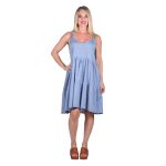 Platinum Φόρεμα Γαλάζιο Γυναικείο Κοντό Τιραντέ Εξώπλατο Klos Girly All Day - 72226-BL