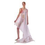 Platinum Παρεό - Μαντήλι Λευκό Με Χρυσό Γυναικείο Με Αρχαιοελληνικά Σχέδια Free Size - 8069-W