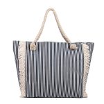 Platinum Τσάντα Παραλίας Μπλε Ριγέ Γυναικεία Με Κρόσσια Σε Ναυτικό Στυλ All Day - 937-24